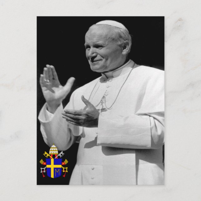 Der ehrwürdige Papst Johannes Paul II. Postkarte (Vorderseite)