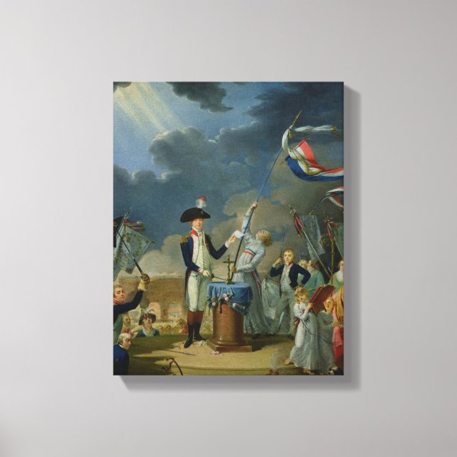 Der Eid von Lafayette Leinwanddruck (Vorderseite)