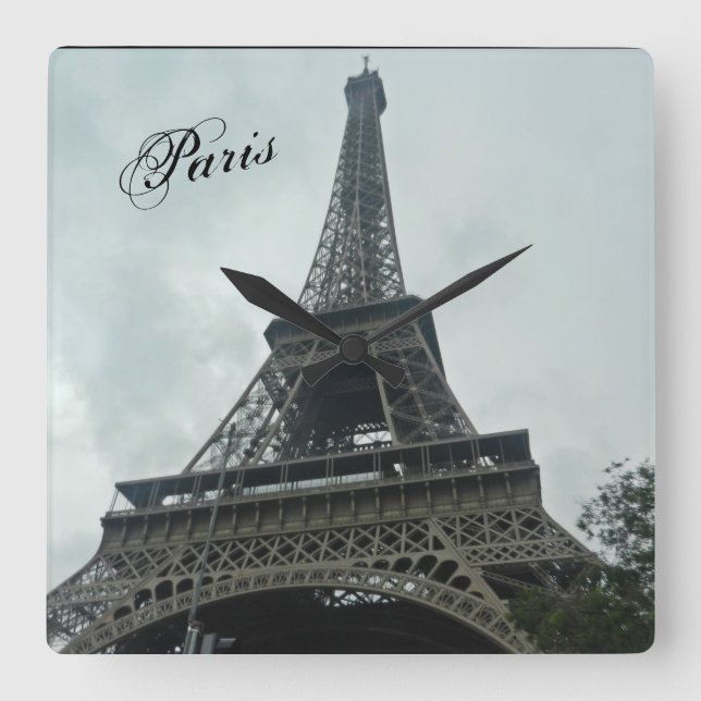 DER EIFFEL-TURM QUADRATISCHE WANDUHR (Vorderseite)