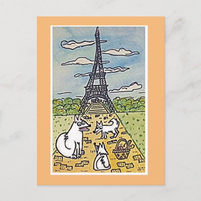 Der Eiffelturm, die originelle Art Parodie Postkarte (Vorderseite)