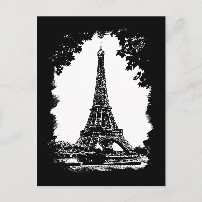 Der Eiffelturm, die Postkarte von Paris (Vorderseite)