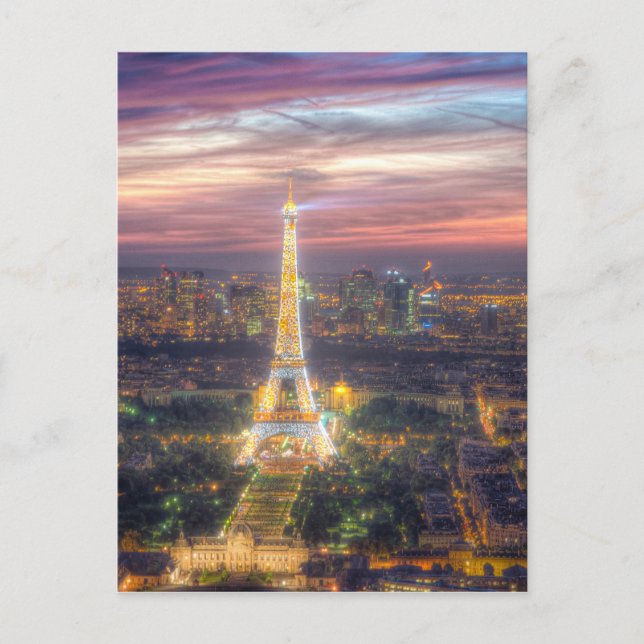 Der Eiffelturm in der Nacht, Paris Frankreich Postkarte (Vorderseite)