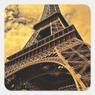 Der Eiffelturm in Paris Frankreich Quadratischer Aufkleber