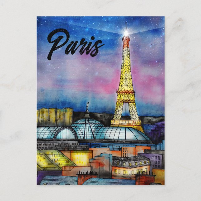 Der Eiffelturm Paris Frankreich Postkarte (Vorderseite)