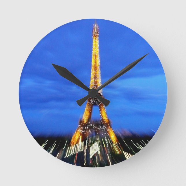 Der Eiffelturm Paris Frankreich Runde Wanduhr (Vorderseite)