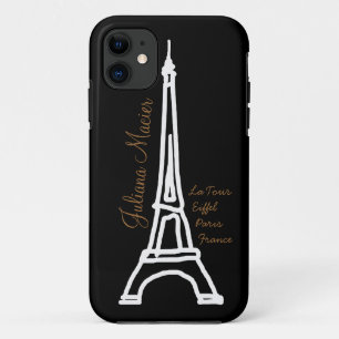 der Eiffelturm personalisierter Name iPhone 11 Hülle