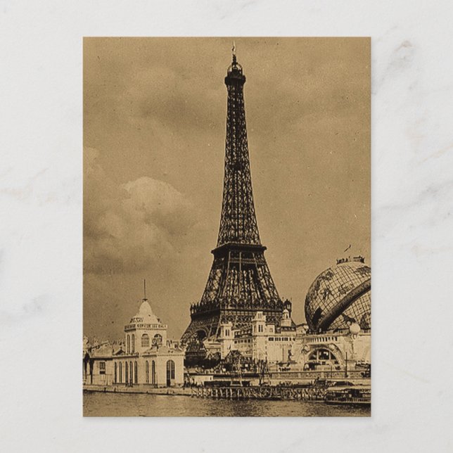 Der Eiffelturm von der Seine-Paris-Ausstellung Postkarte (Vorderseite)