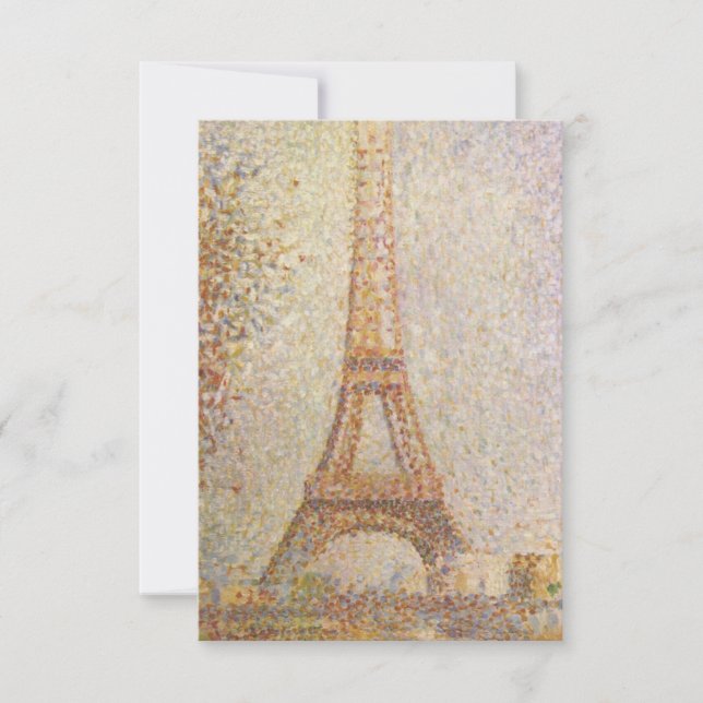 Der Eiffelturm von Georges Seurat Einladung (Vorderseite)