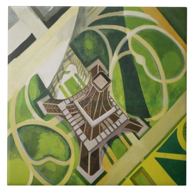 Der Eiffelturm (von Robert Delaunay) Fliese (Vorderseite)