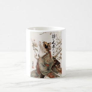 "Der Eine wird kommen" Japanischer Katzenkunst-Bec Kaffeetasse