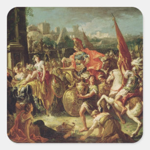 Der Eingang Alexander des Großen Quadratischer Aufkleber