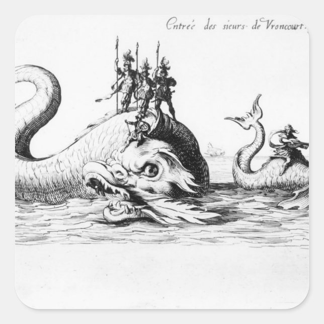 Der Eingang der Herren von Vroncourt, Tyllon Quadratischer Aufkleber (Vorderseite)