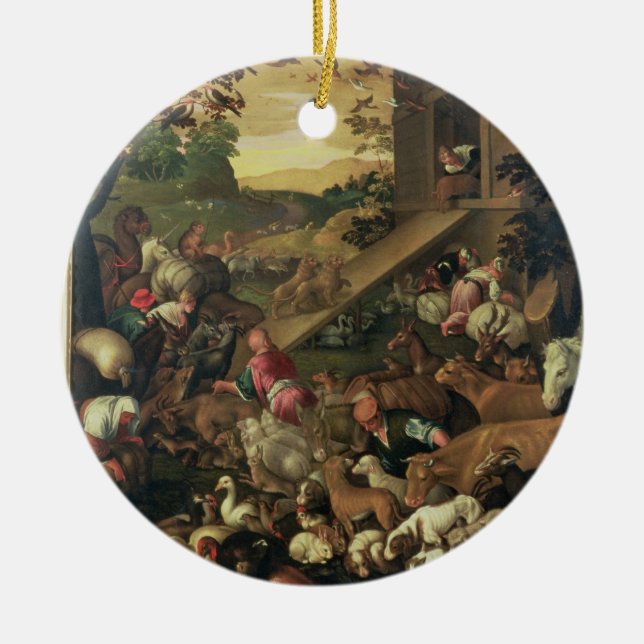 Der Eingang der Tiere in die Arche Keramik Ornament (Vorne)