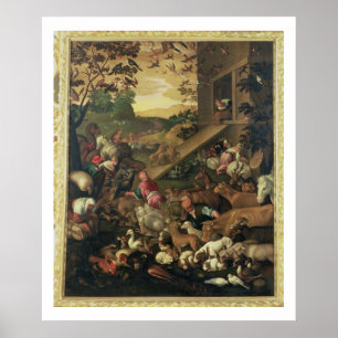 Der Eingang der Tiere in die Arche Poster