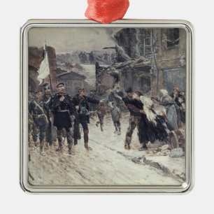 Der Eingang in Belfort des deutschen Kommandanten Silbernes Ornament