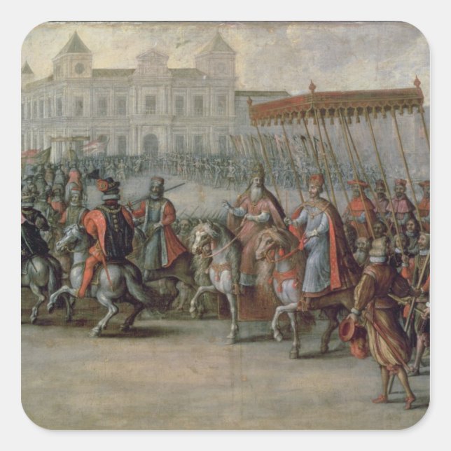 Der Eingang von Charles V Quadratischer Aufkleber (Vorderseite)