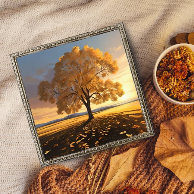 Der einsame Herbstbaum: Eine Touch der Ruhe Fotodruck (Von Creator hochgeladen)