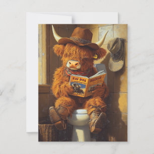Der einsame Leser Ein Cowboy-Begehren Postkarte