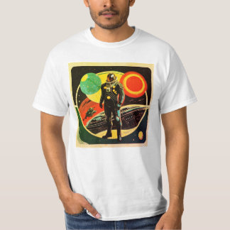 Der einsame Raumfahrer grübelt über den Sinn des L T-Shirt