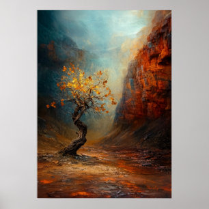 Der einsame Überlebende Baum - Majestätische Canyo Poster