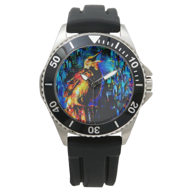 Der einsame Vogel 2 Armbanduhr (Vorderseite)