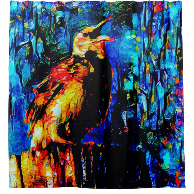 Der einsame Vogel 2 Duschvorhang (Vorderseite)