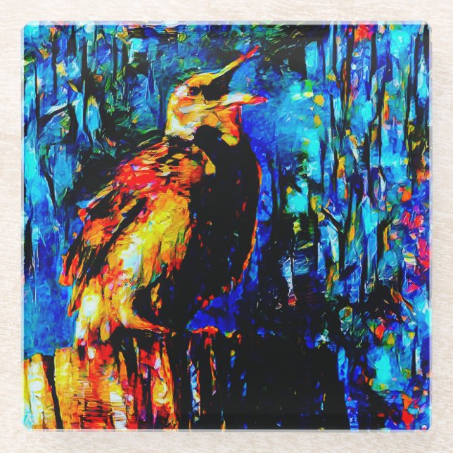 Der einsame Vogel 2 Glasuntersetzer (Vorderseite)