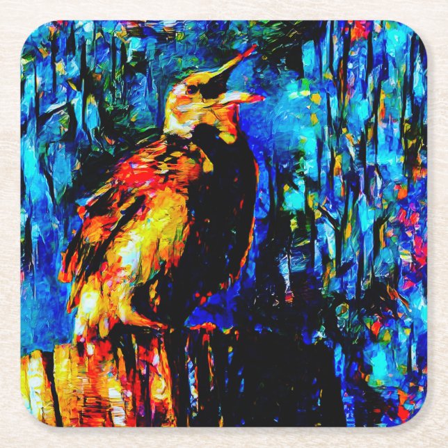 Der einsame Vogel 2 Rechteckiger Pappuntersetzer (Vorderseite)