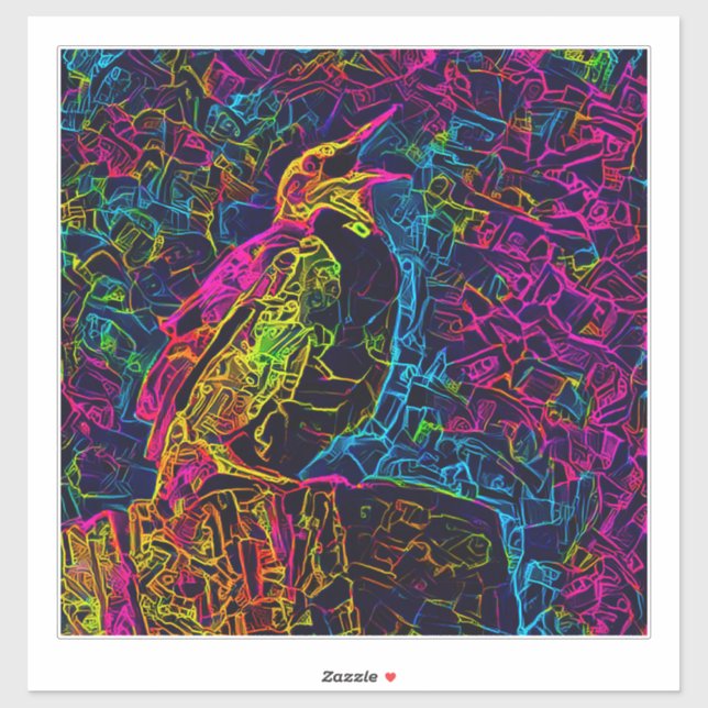 Der einsame Vogel 3 Aufkleber (Blatt)