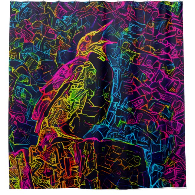 Der einsame Vogel 3 Duschvorhang (Vorderseite)