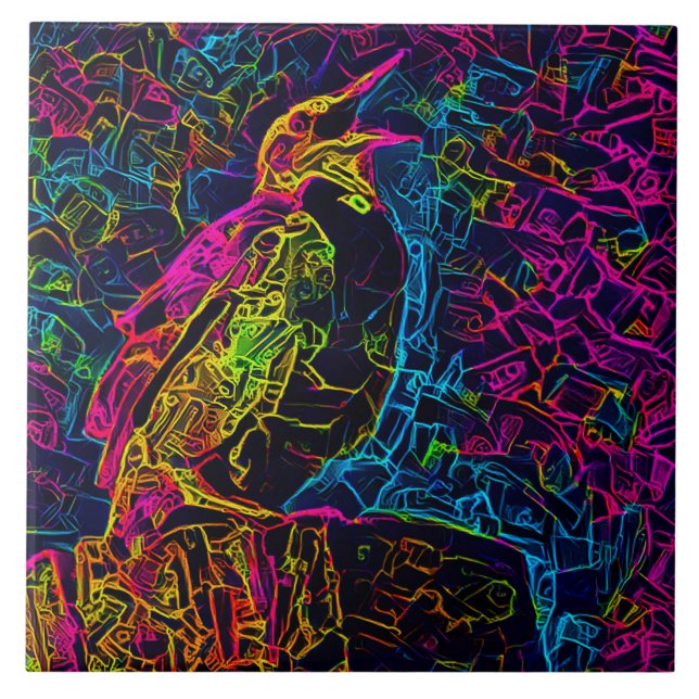 Der einsame Vogel 3 Fliese (Vorderseite)