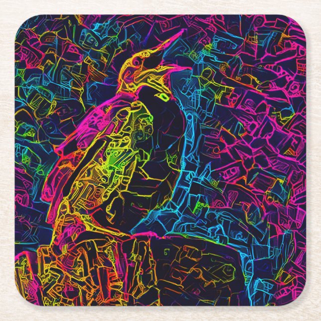 Der einsame Vogel 3 Rechteckiger Pappuntersetzer (Vorderseite)