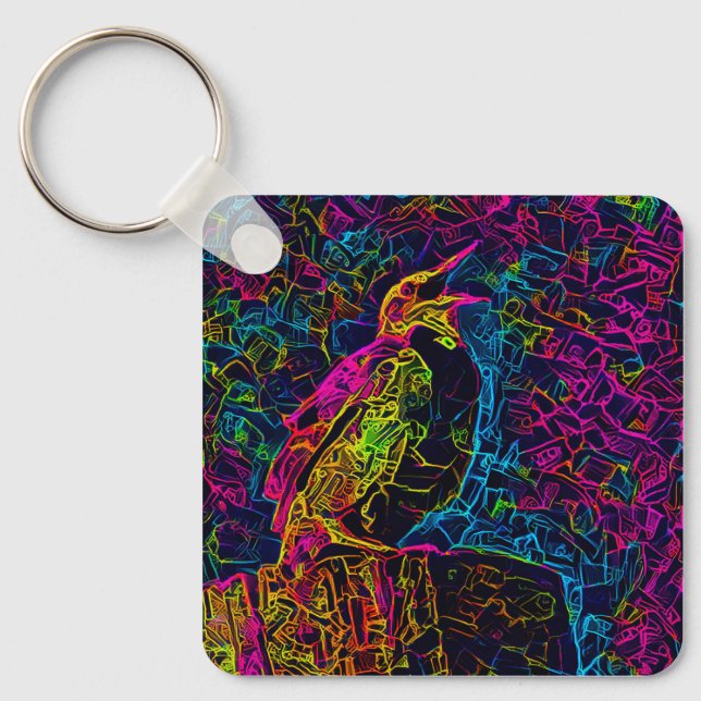 Der einsame Vogel 3 Schlüsselanhänger (Vorderseite)