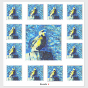 Der einsame Vogel im VanGogh-Stil Aufkleber