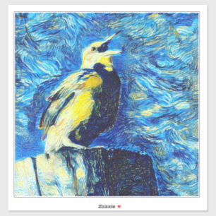 Der einsame Vogel im VanGogh-Stil Aufkleber