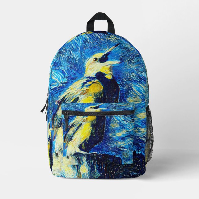 Der einsame Vogel-VanGogh-Stil Bedruckter Rucksack (Vorderseite)