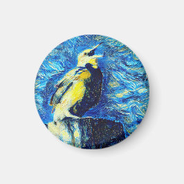 Der einsame Vogel-VanGogh-Stil Magnet