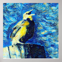 Der einsame Vogel-VanGogh-Stil