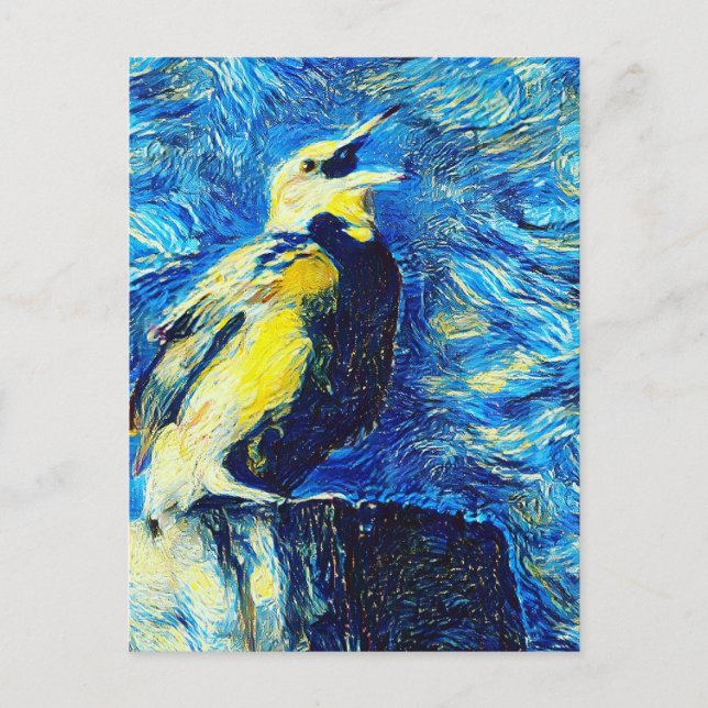 Der einsame Vogel-VanGogh-Stil Postkarte (Vorderseite)