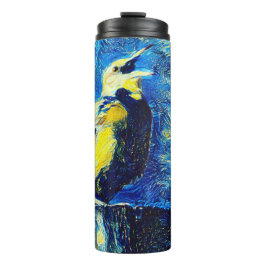 Der einsame Vogel-VanGogh-Stil Thermosbecher