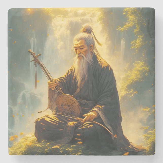 Der Einsiedler Shan Shui Steinuntersetzer (Vorderseite)
