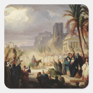 Der Eintritt Christi in Jerusalem Quadratischer Aufkleber