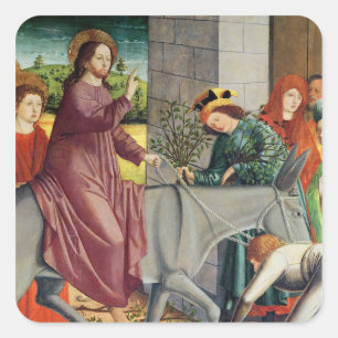 Der Eintritt Christi in Jerusalem Quadratischer Aufkleber