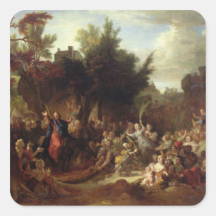 Der Eintritt von Christus in Jerusalem, c.1720 Quadratischer Aufkleber
