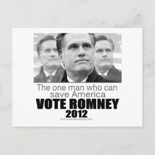 Der einzige Mann, der Amerika Rette - Romney 2012 Postkarte