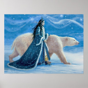 Der Eisbär und die Schnee-Prinzessin 12x16 Poster