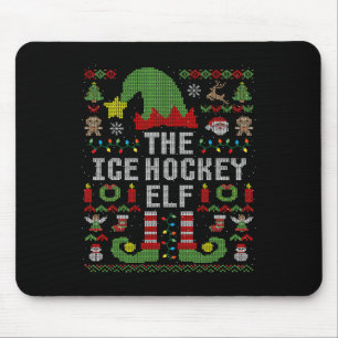 Der Eishockey-Elf hässliche Weihnachts-Passende Fa Mousepad