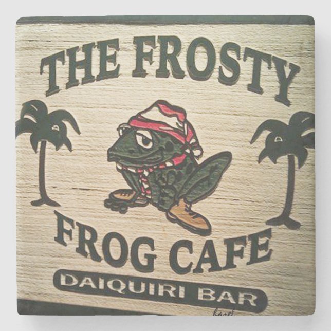 Der eisige Frosch, Hilton Head Steinuntersetzer (Vorderseite)