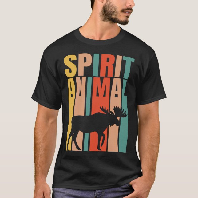 Der Elch ist mein Geisttier Retro T-Shirt (Vorderseite)