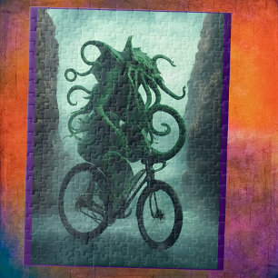 Der Eldritch-Radfahrer Cthulhu fährt ein Bike Puzzle